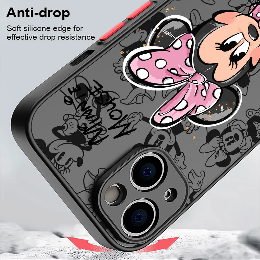 Disney Mickey Minnie Mouse Phone Case for Apple iPhone 15 Pro Max 13 14 Plus 12 Mini 11 Pro XR 8 SE 7 6S XS MAX Matte Cover