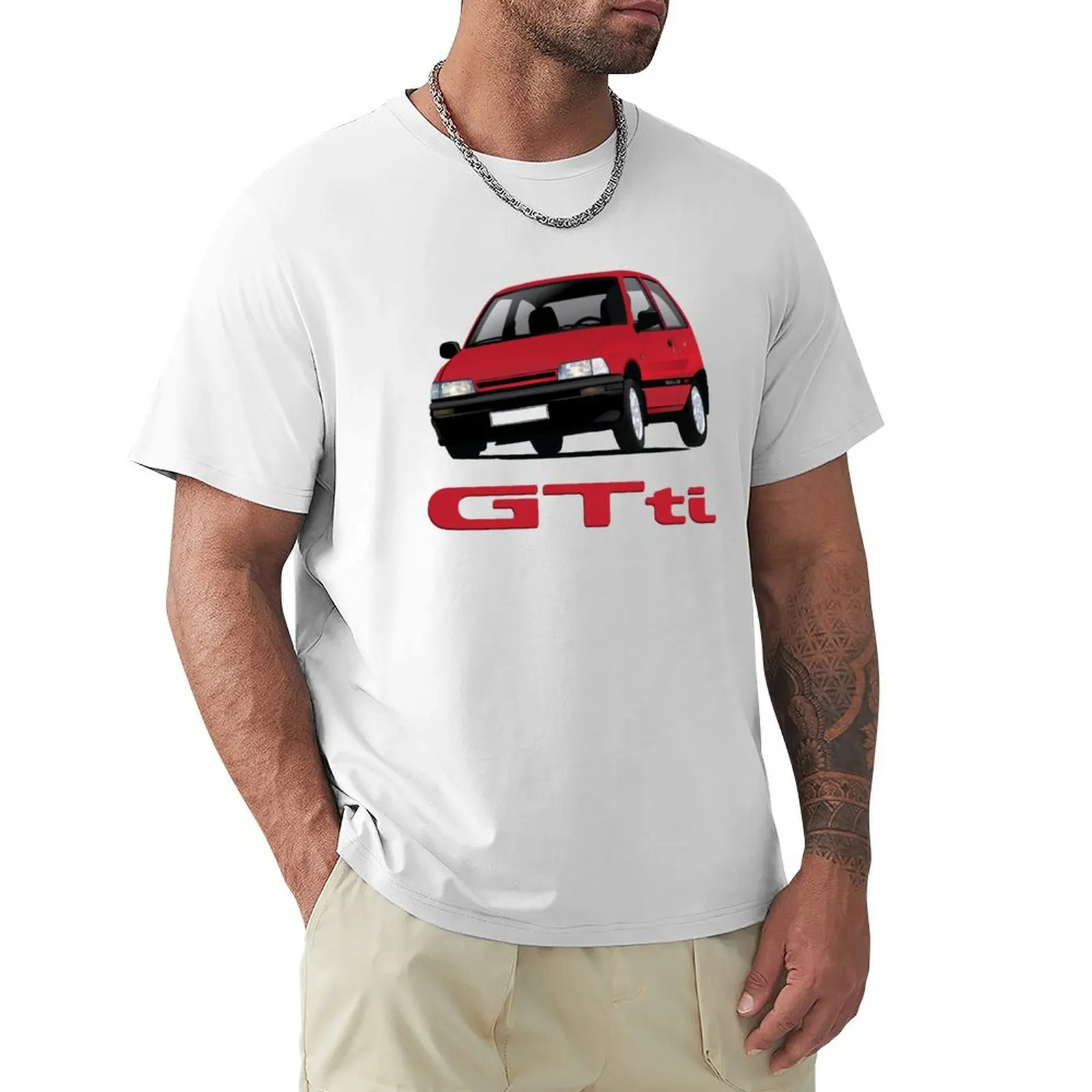 Daihatsu Charade GTti with badge, illustration, red T-Shirt plus size tops oversized cute tops Blouse oversized t shirt men