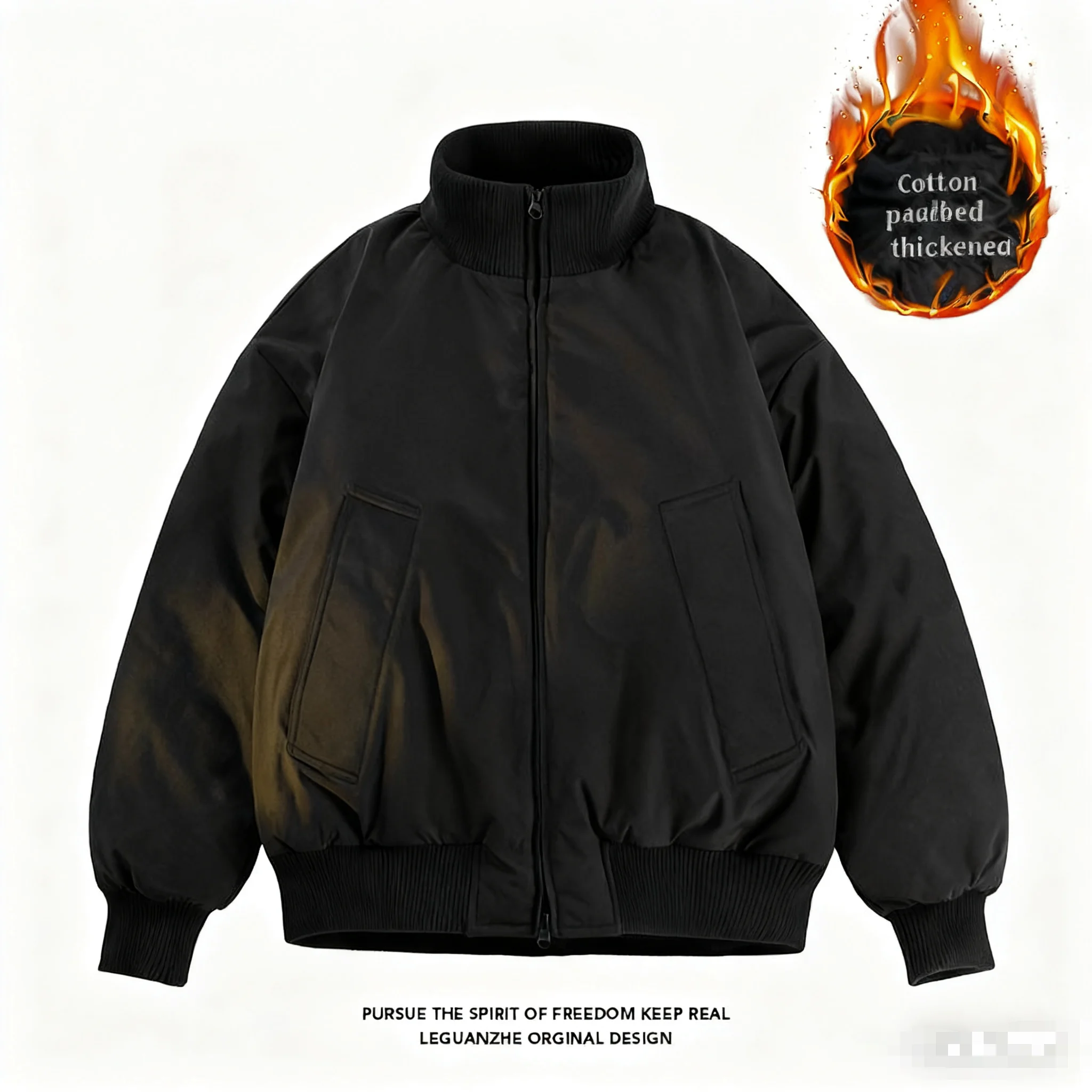 سترة طيار أمريكية عتيقة مقاس 5XL للرجال، معطف منتفخ قصير مناسب للرجال، سترات بيسبول قطنية سميكة للرجال #3