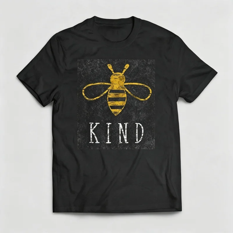 Vintage Bee Graphic T Shirt Retro Bee Print Pure Cotton Short Sleeve Tee Casual Street Tee For Father And Bee Lovers Daily Wear