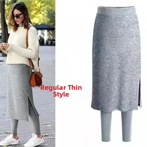 Gonne da donna taglie forti Leggings Pantaloni lunghi Pantaloni a strati base di grandi dimensioni Fem Faionable Fibra di poliestere Stagione primaverile