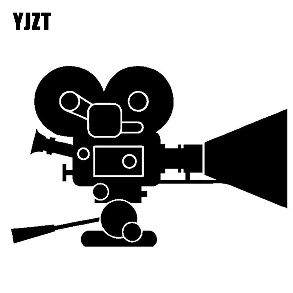 YJZT 14.8CM*9.7CM Interesting Movie Camera Decal Vinyl Black/Silver Car Sticker C22-0900