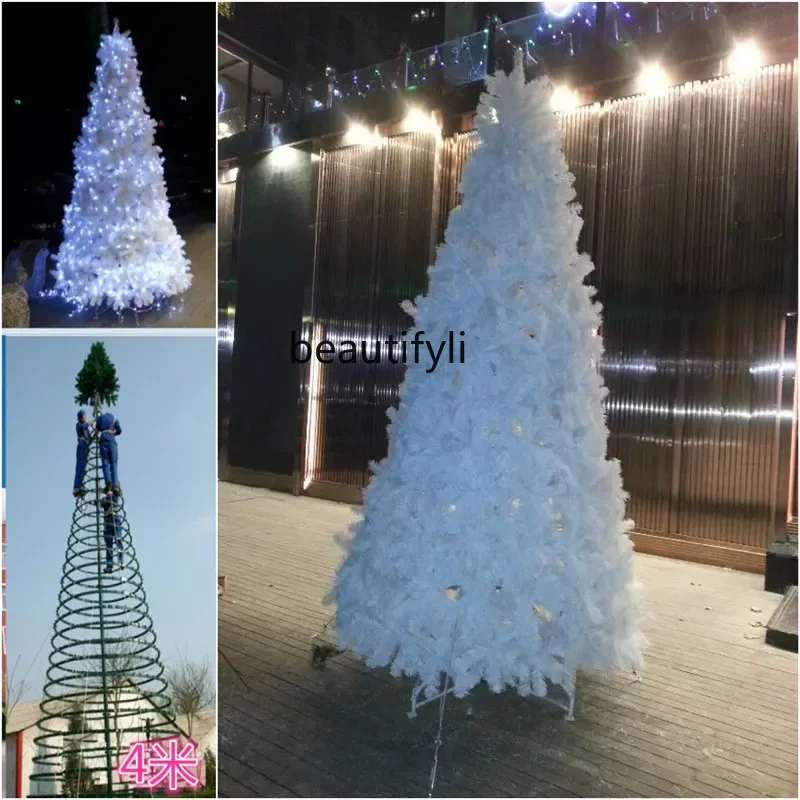 

White outdoor large tower white 4 meters Christmas tree shopping mall hotel luxury Christmas tree C56