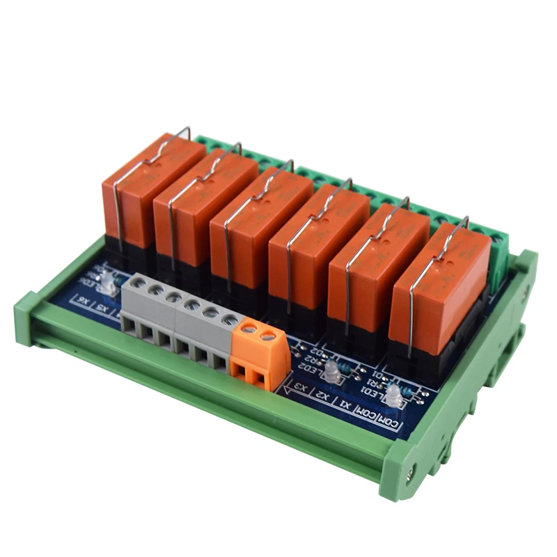 

Huaqingjun 6-Channel SPDT 12A 250VAC 24V Compatible NPN PNP Taike Relay Module for PLC