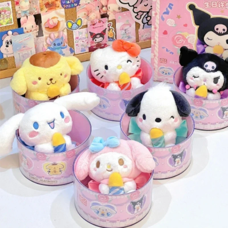 In Stock Sanrio Birthday Wish Series Blind Box Melody Kulomi  Cinnamon Dog Plush Doll Night Light Collection Decoration Gift