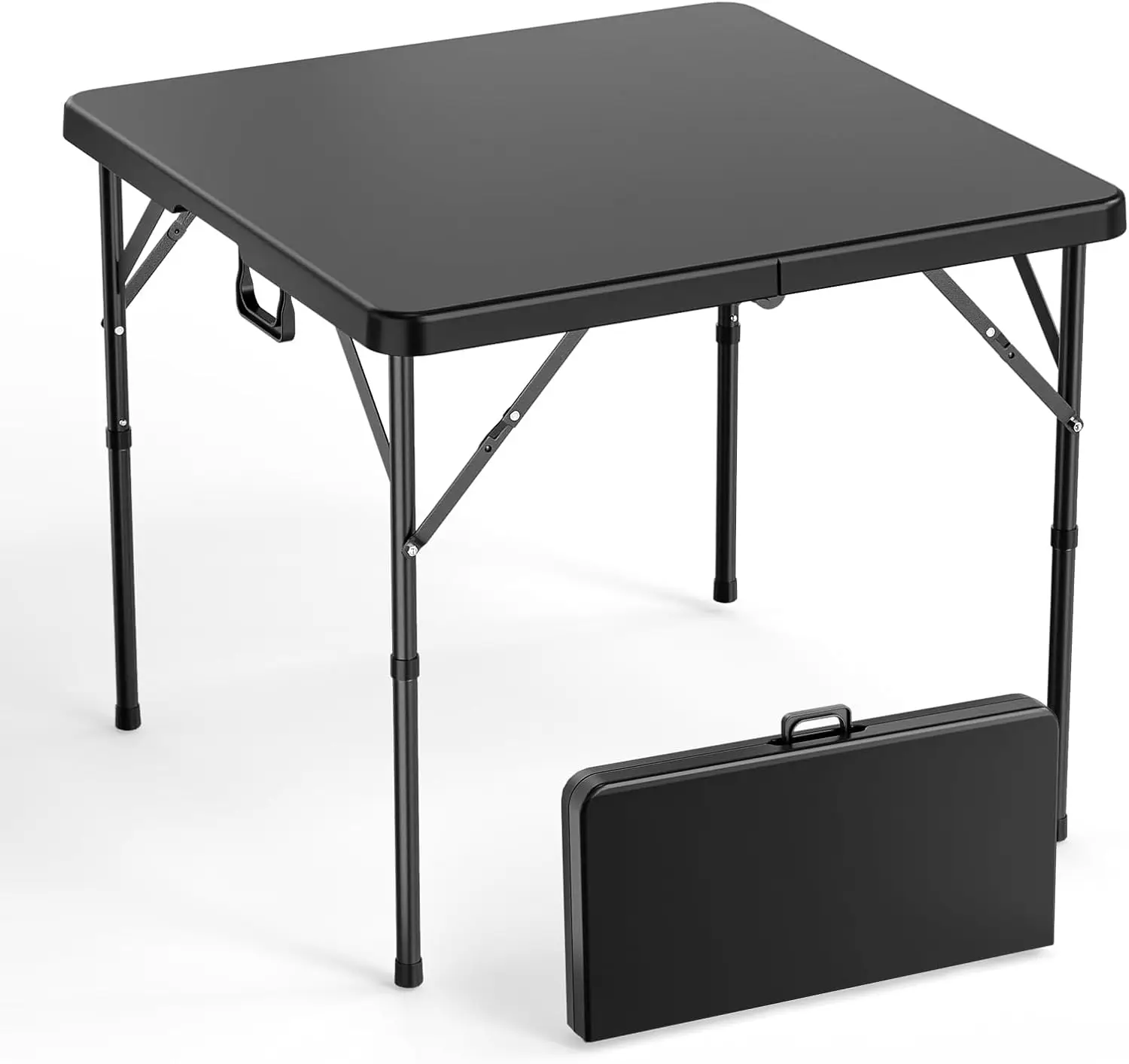

34" Fold in Half Square Table, Bi-Folding Commercial Table, Portable Plastic Dining Card Table for Kitchen or Outdoor Party Wedd