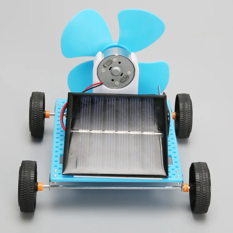 Kit de matériel de bricolage fait à la main pour enfants, technologie de voiture éolienne solaire, petite production, expériences scientifiques, jouets d'inKR