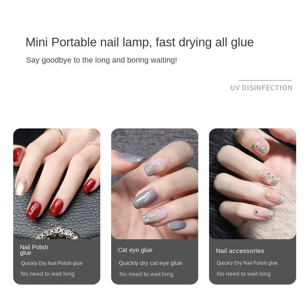 395nmX365nm Dual Band UV mobile phone film curing lamp UV LED nail lamp USB mini uv folding UV gel curing lamp