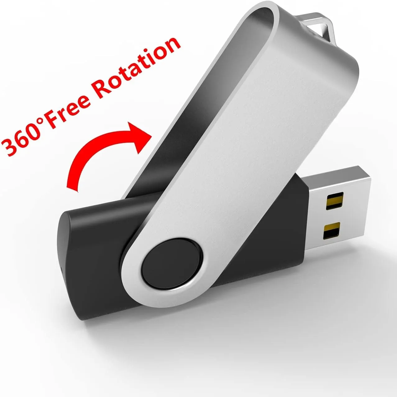 Paquete de 5 con logotipo personalizado, memoria flash USB 2.0 giratoria Simple con puerto/caja tipo C