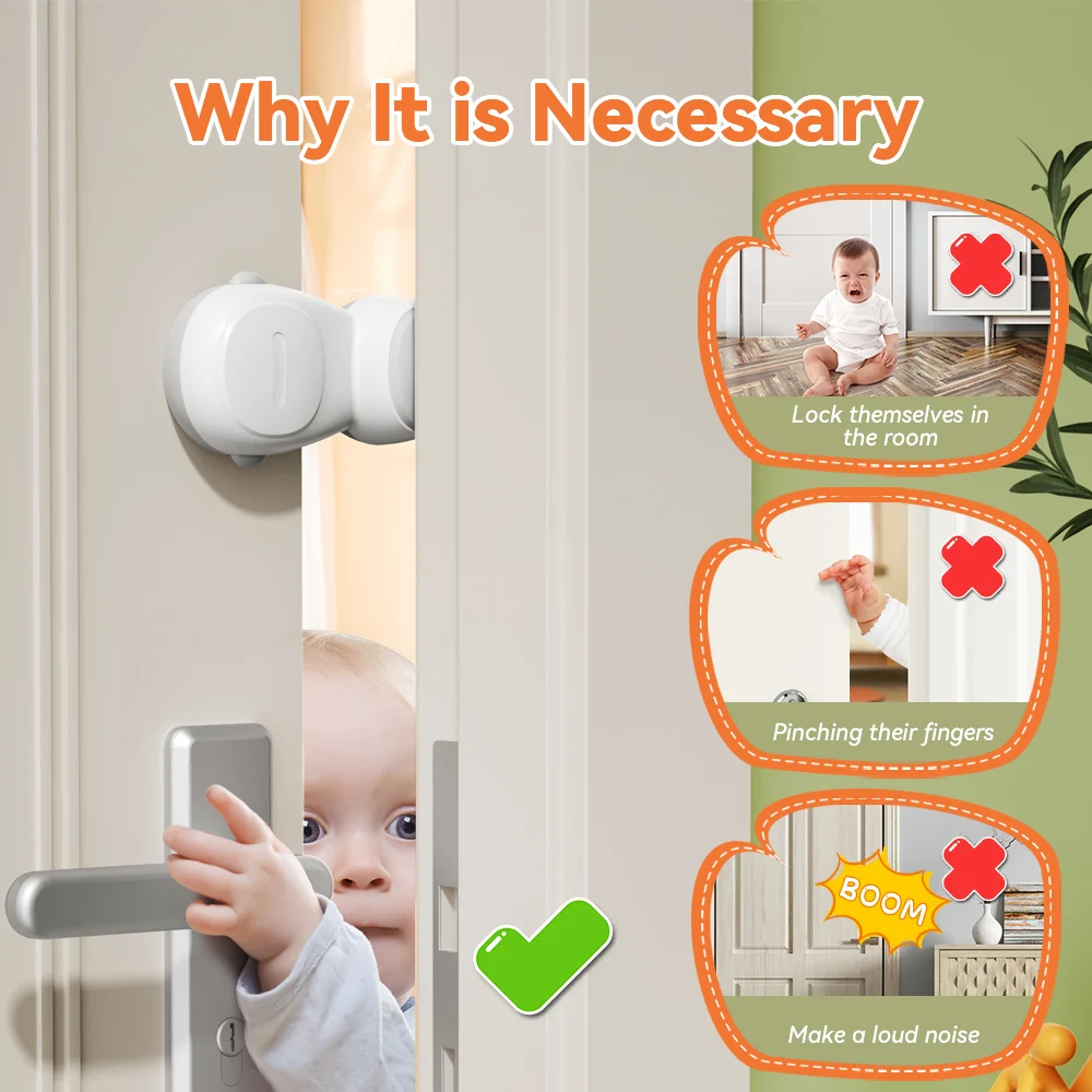 SAFELON 4 PCS Baby Safety Automatic Door Stopper, Automatic Door Finger Guards for kids, Automatic Anti-pinch Door Stopper