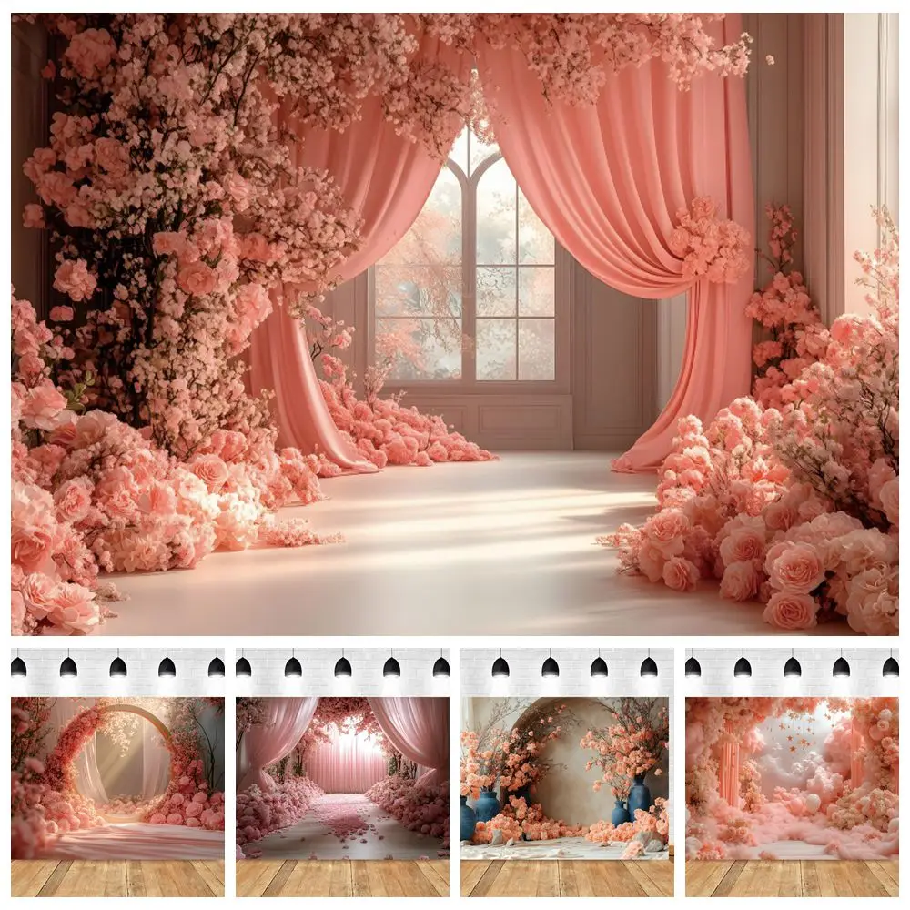 Wedding Backdrop Flowers Room Curtain Bride Portrait Bridal Shower Pregnant Art Photo Photography Background Decor Photostudio