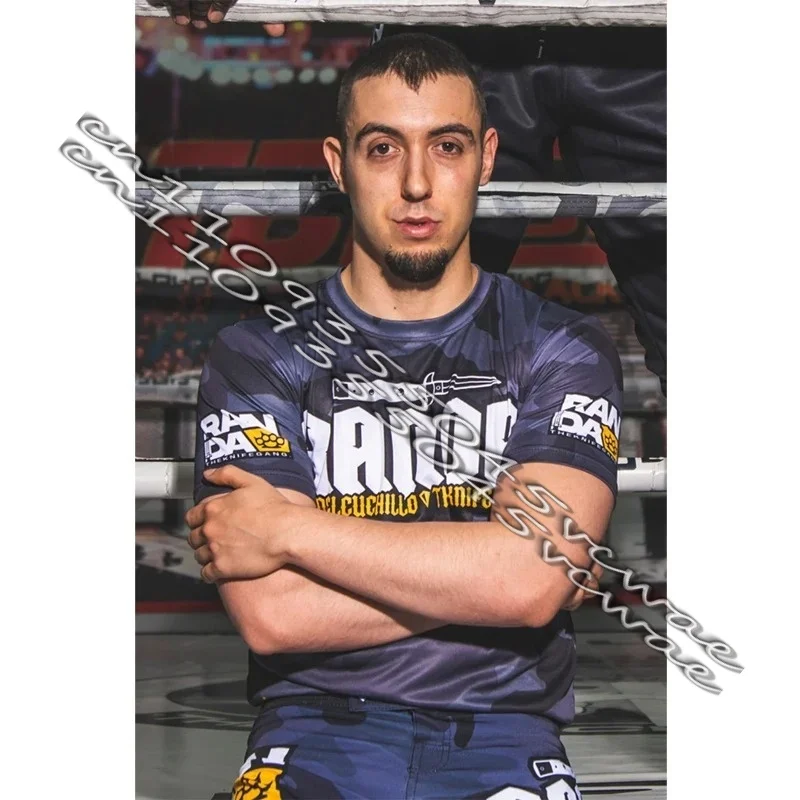 FamilyMatching Boxing RANDA Training Clothing Fan Sunscreen Clothing  Casual Round Neck Short Sleeve Men's T-shirt Top MOTO