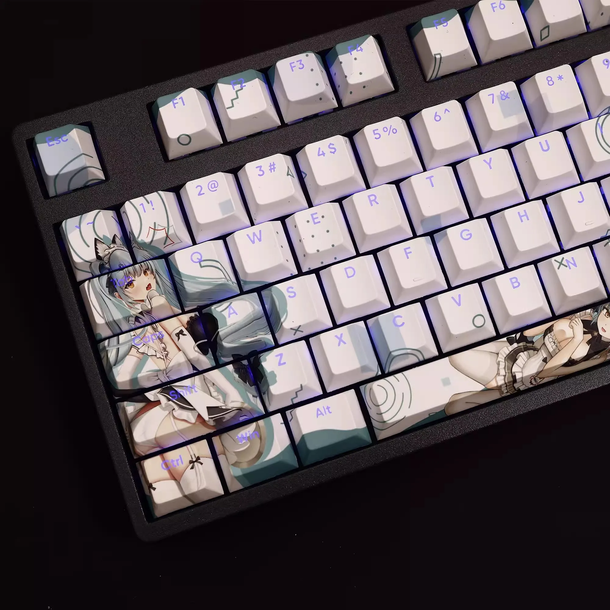 108 Keys/set NIKKE The Goddess of Victory Privaty Keycap PBT Backlit Keycaps Cartoon Anime Gaming Key Caps For ANSI 61 87 104