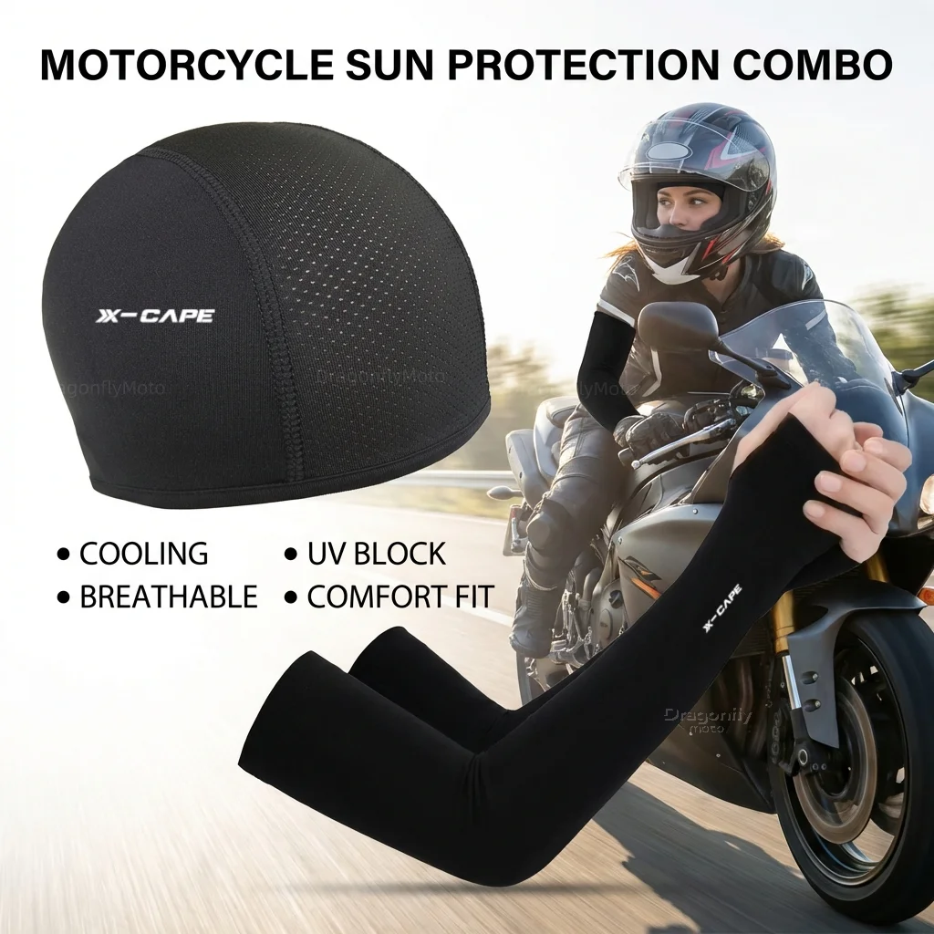 

For Moto Morini X-Cape 650 650X 2023 2022 XCape Motorcycle Summer Sun Protection Cap Cycling Cap Sports Arm Cover Protection