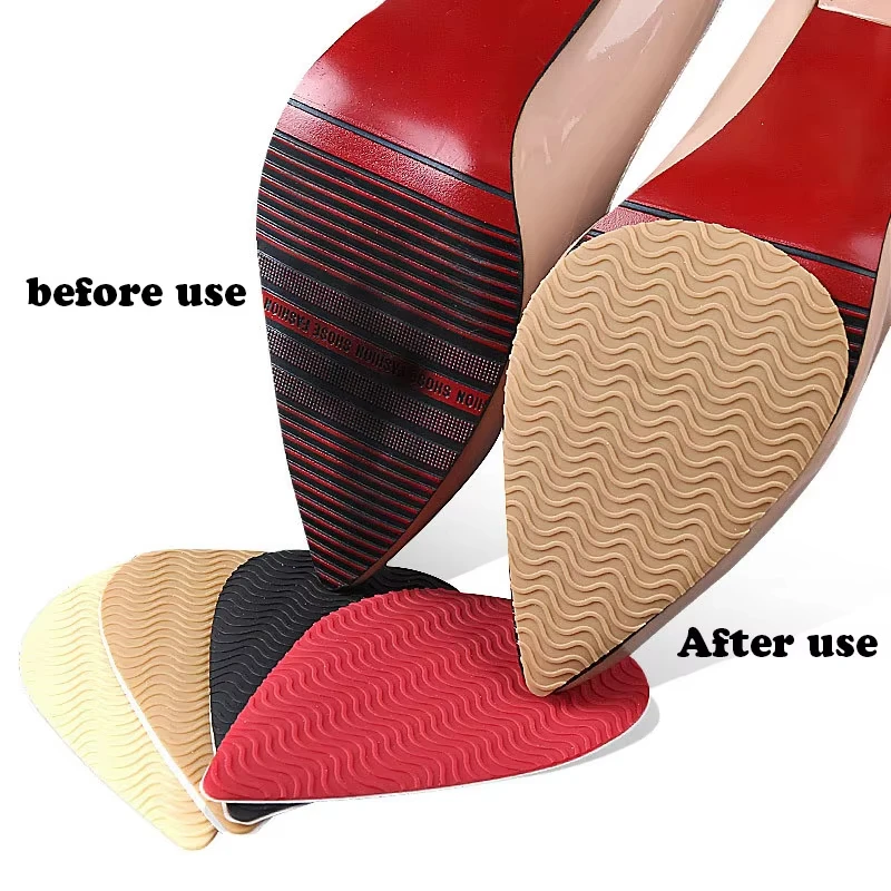 

1Pair Rubber Shoe Sole Protector Wear-Resistant Non-Slip Forefoot Shoes Mat Self-Adhesive Sole Protector Rubber Pads Cushion