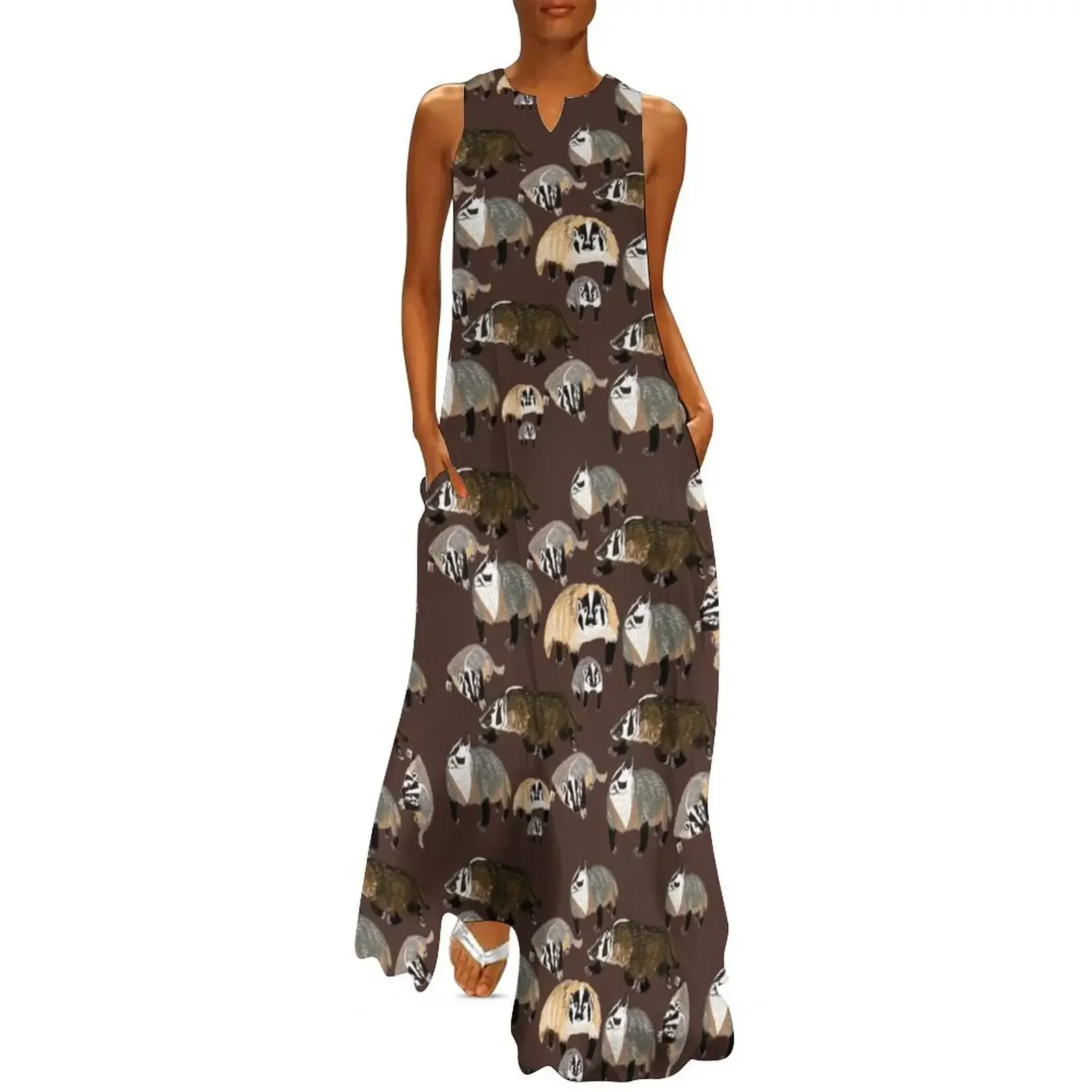 

American Badger mommy Long Dress Clothing female dresses for special events dress korean style Dress