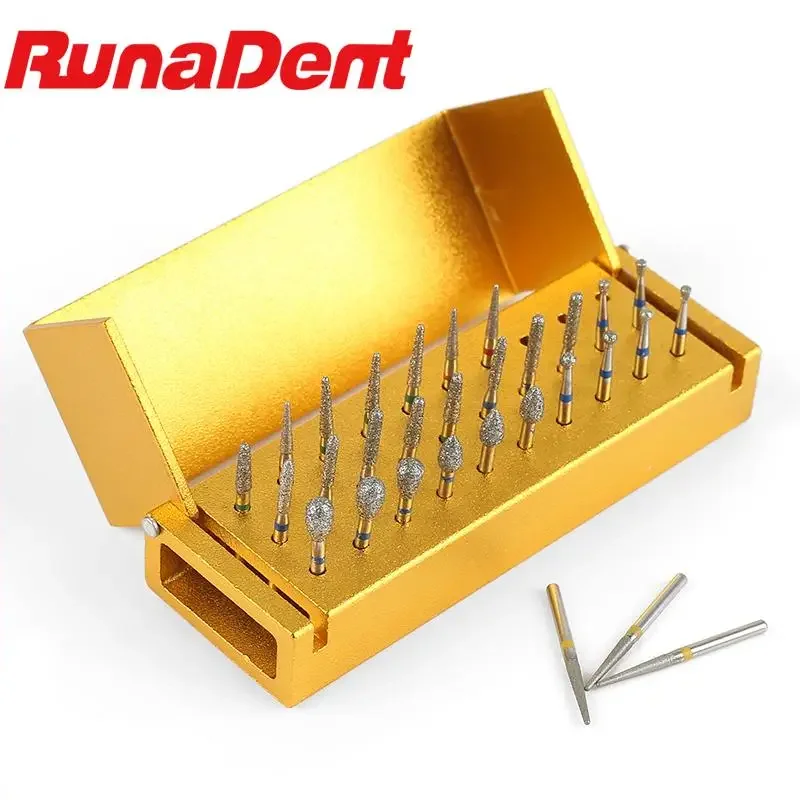 

30Pcs/box Dental Diamond Burs Drill Disinfection+Block High Speed Handpiece Holder Alumimum Instrument for Teeth Whitening