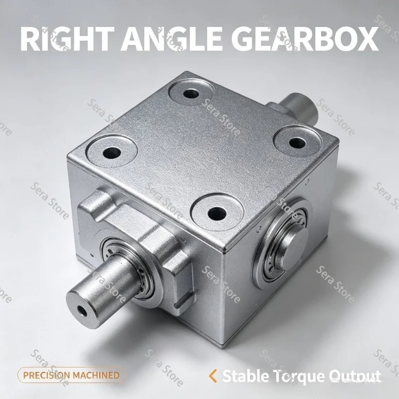 T-Type 3 Output Shaft 90 Degree Reverse Gearbox, 2.5 Module 16 Teeth Small Right Angle Steering Gear Reducer