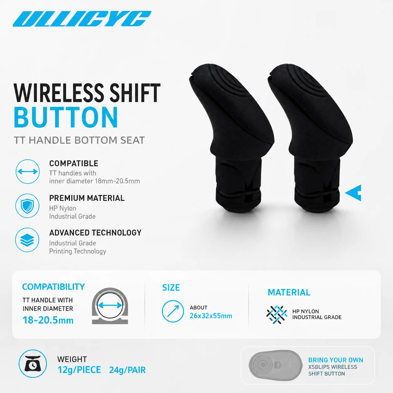 ULLICYC 3D printing Accessories For AXS Blips Wireless Shift Button TT Bar Mount LEAP Wireless Base Auto Accessories,Bike Part