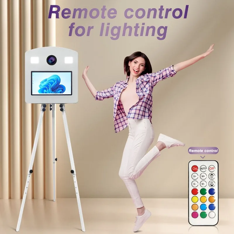 

360 ° Фотобудка для помещений, многофункциональная, регулируемая, универсальная фотостанция для DSLR-камер и мобильных устройств, для свадеб, вечеринок и мероприятий