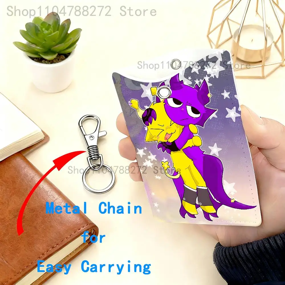 S-Simon and D-Durple Custom Access Card Case Leather Card Holder Keychain Key Ring Transportation Card Case Gifts