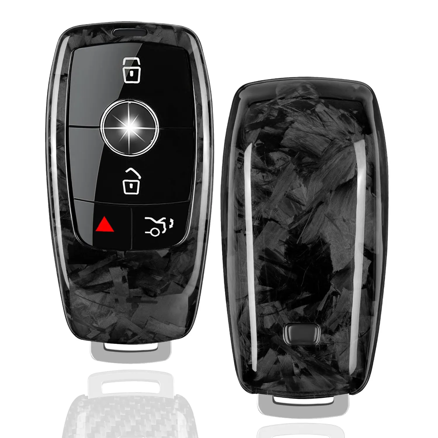 Carbon Fiber Key Fob Cover for Benz Key Case Protector Shell for Benz A-B-C Class S-Class G-Class E-Class CLA GLB CLS GLE GLC