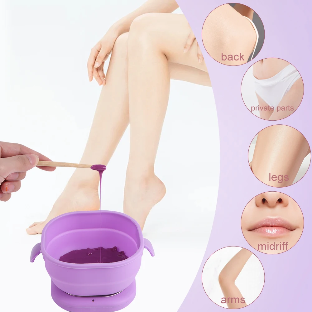 طوي الشمع سخان إزالة الشعر آلة الشمع المحمولة سيليكون الشمع دفئا 400 مللي سبا الجسم لنزع الشعر البارافين وعاء شمع للسفر #4