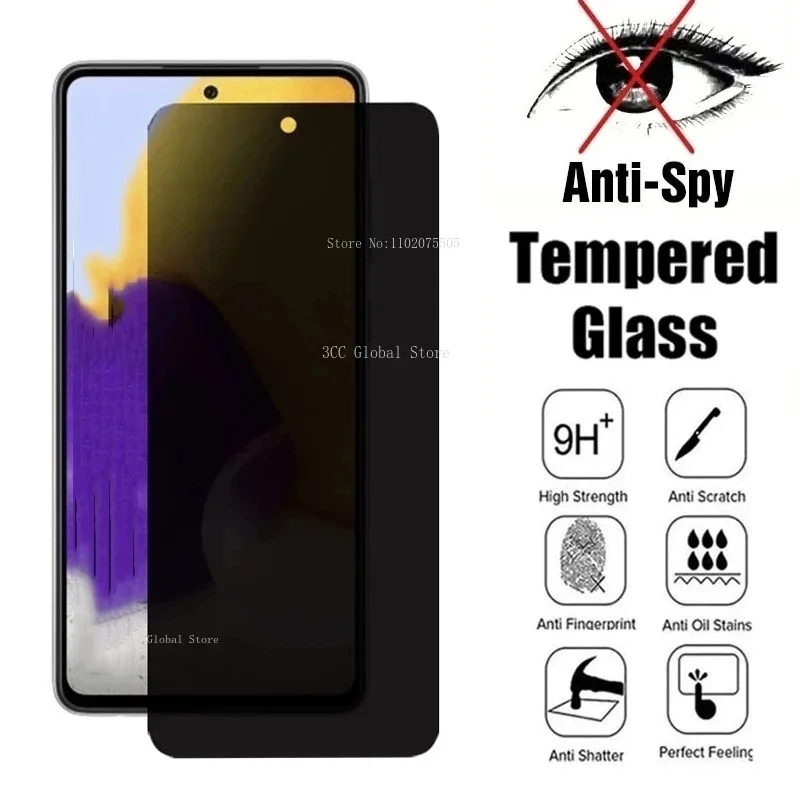 2Pcs Anti-Spy Tempered Glass For Samsung A13 A73 A53 A72 A52 A32 A54 5G Screen Protector For Samsung S10E M12 M32 M52 Privacy