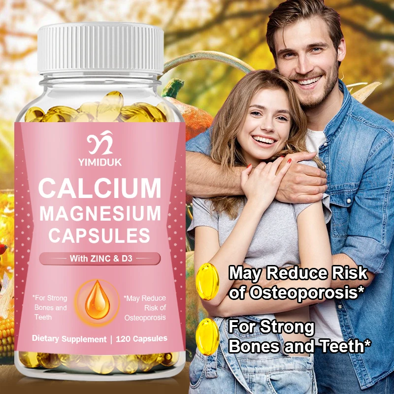 

Calcium Magnesium Zinc Capsule Vitamin D3 Supplement for Strong Bones &Teeth Heart Health Nerve Increase Immune System