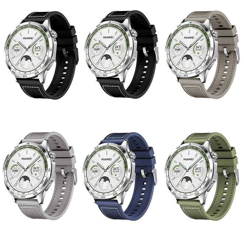 Original Nylon Silicone Band For Huawei Watch GT 4 46mm Sport 22mm Strap For Huawei GT 3 GT 2 Pro/GT Runner/Watch 3 4 Bracelet