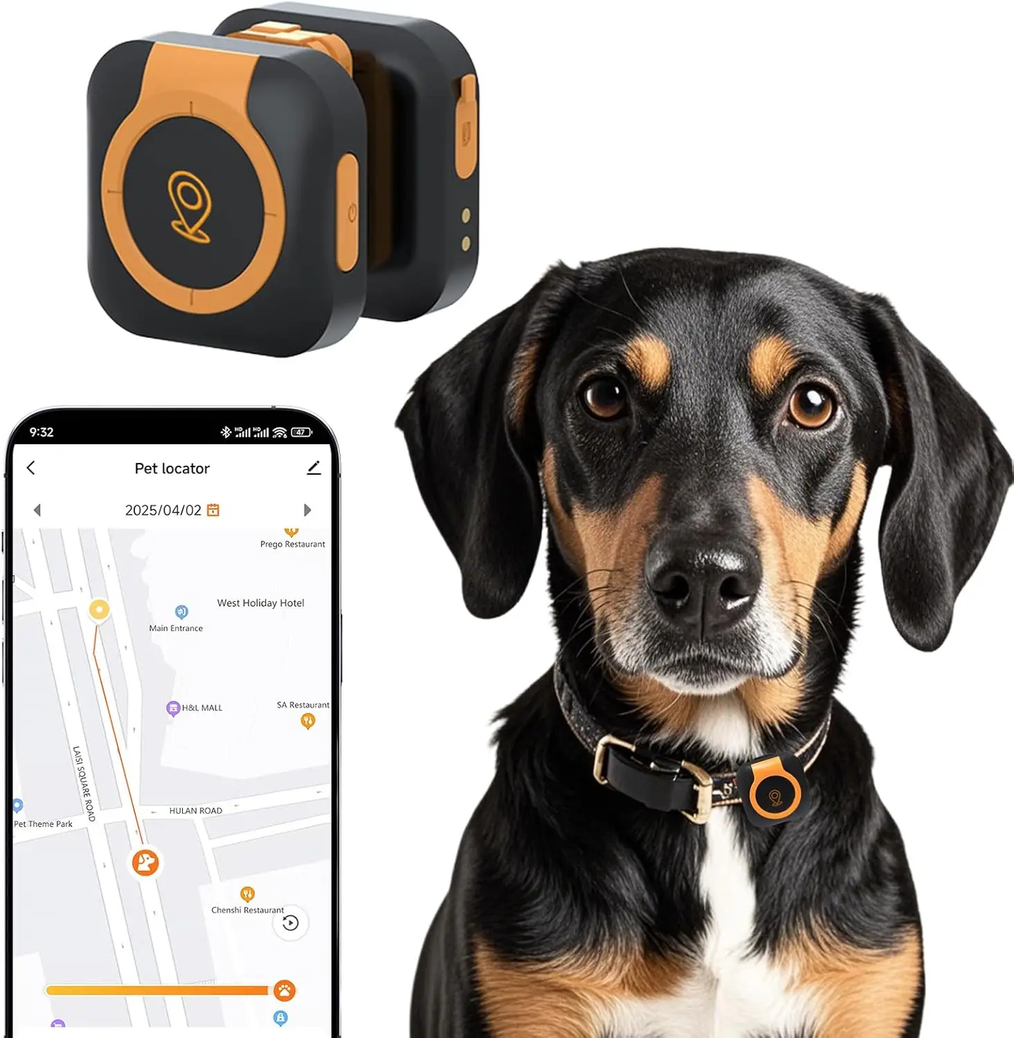

Durable IP67 Waterproof Versatile Dog Tracker and Health Activity Monitor Tracker for Pet IOS Android Systems