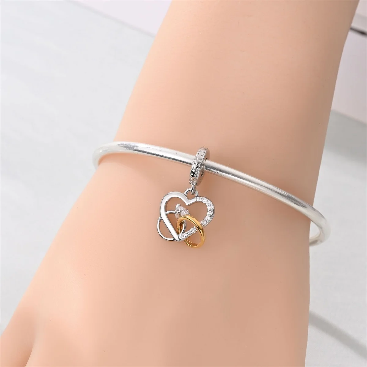 S925 Silver Lucky Star & Heart Charm Beads Fit Original Bracelet Diy Fine Jewelry Gift for Women Making Pendent Dangle