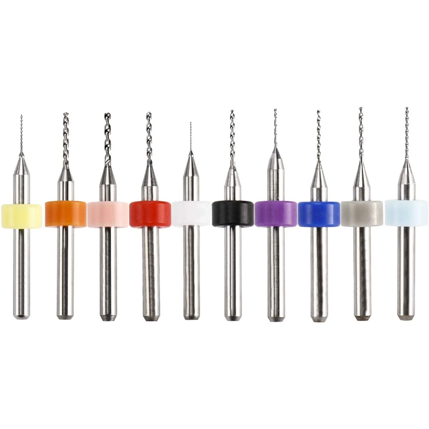 Set di punte da trapano per PCB da 50 pezzi Mini punte da trapano in metallo duro per incisione CNC di gioielli Dremel in pietra per circuiti stampati, 0.3-1.2mm