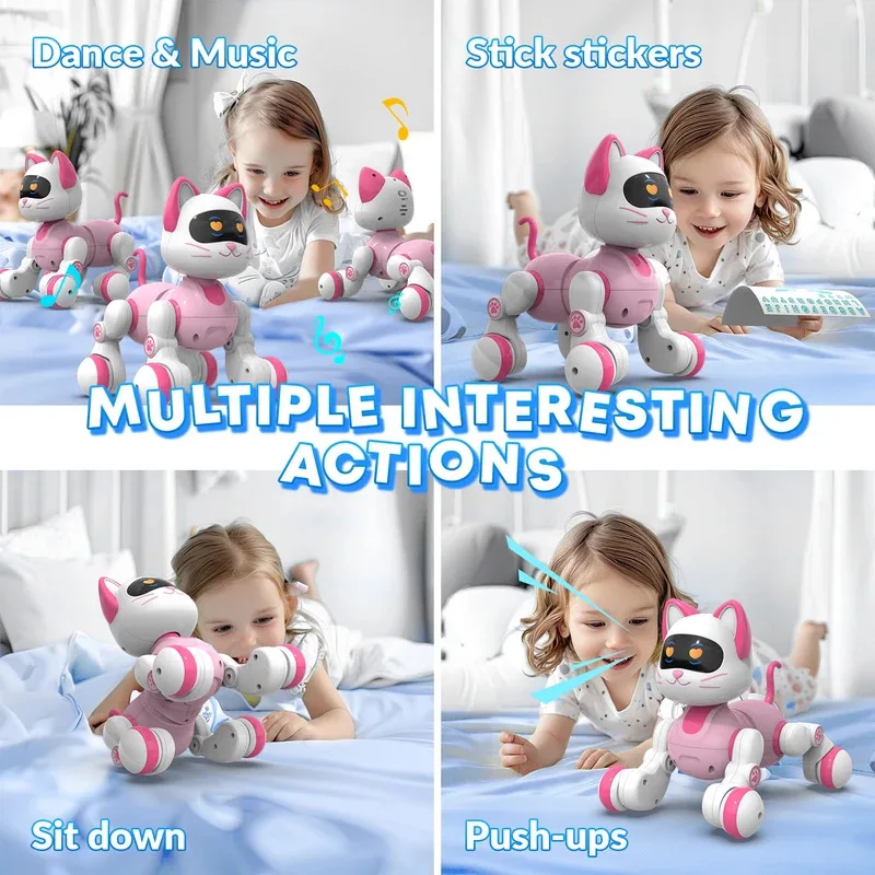 Lumière du soleil 002 Robot télécommandé intelligent chat tête Programmable détection tactile marche danse musique éclairage enfants Rc jouet Robots animal de compagnie