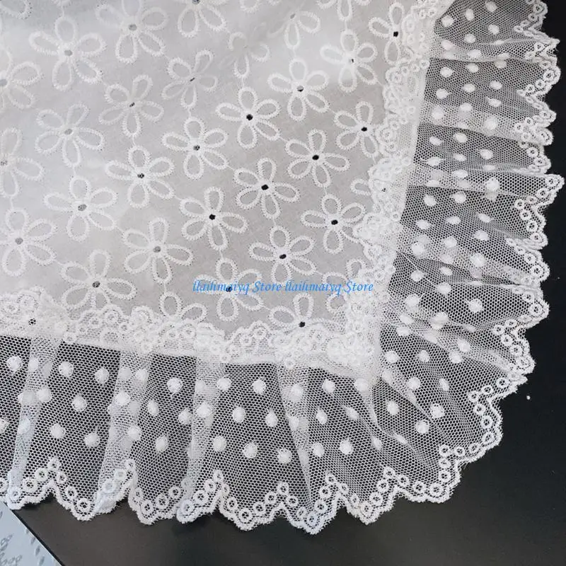 

573B Womens Ruffled Lace Shirt Extender Tieback Lace Underskirts Layering Half Slip