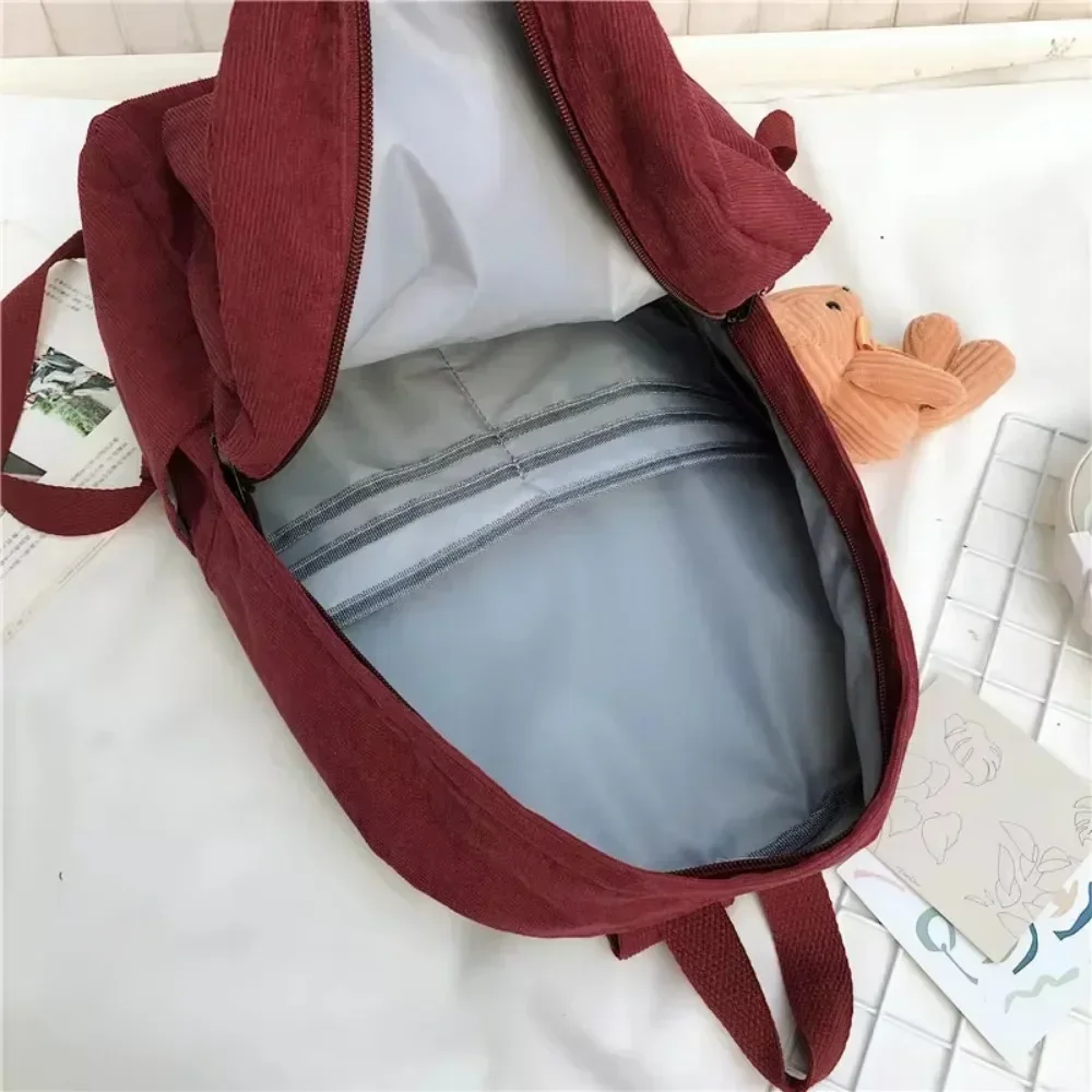 Mochila Retro para mujer, mochila de moda para estudiantes universitarios y de secundaria, mochilas sencillas de pana para mujer, mochilas de gran capacidad