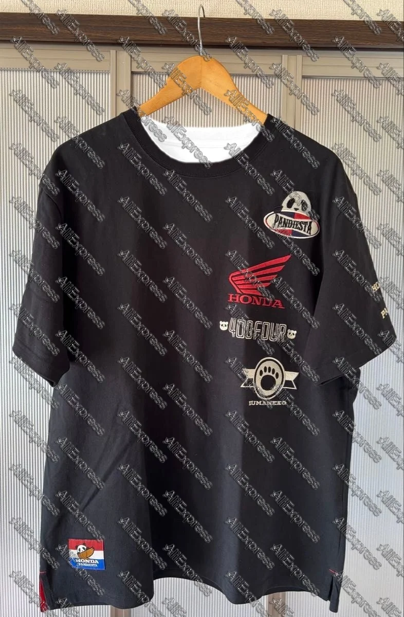 Honda x Panda High Performance Motocross Long Sleeve T-Shirt Quick Drying Breathable Gear Off-Road Riders Mountain Bikers Jersey