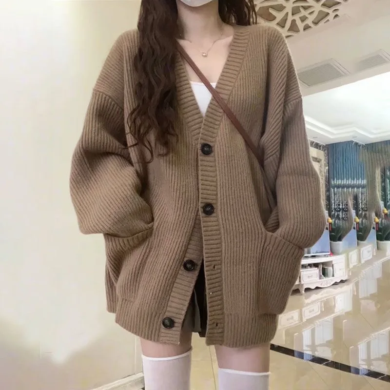 Women's Korean Style Cardigan Sweater Autumn Winter