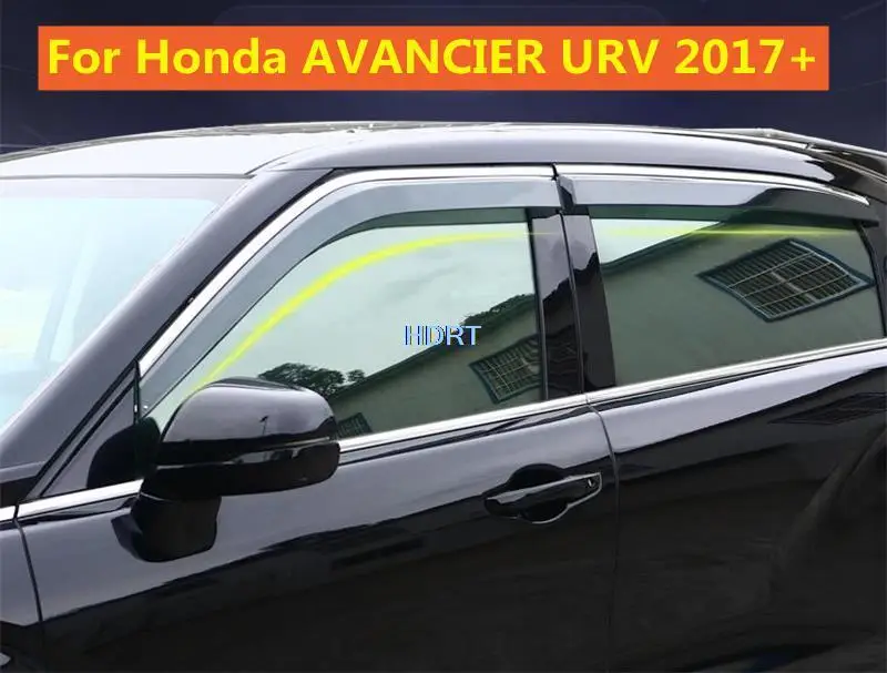 

Car Sticker Plastic Window Glass Wind Visor 4pcs Rain/Sun Guard Vent For Honda AVANCIER URV UR-V 2017-2021 Protector Accessories