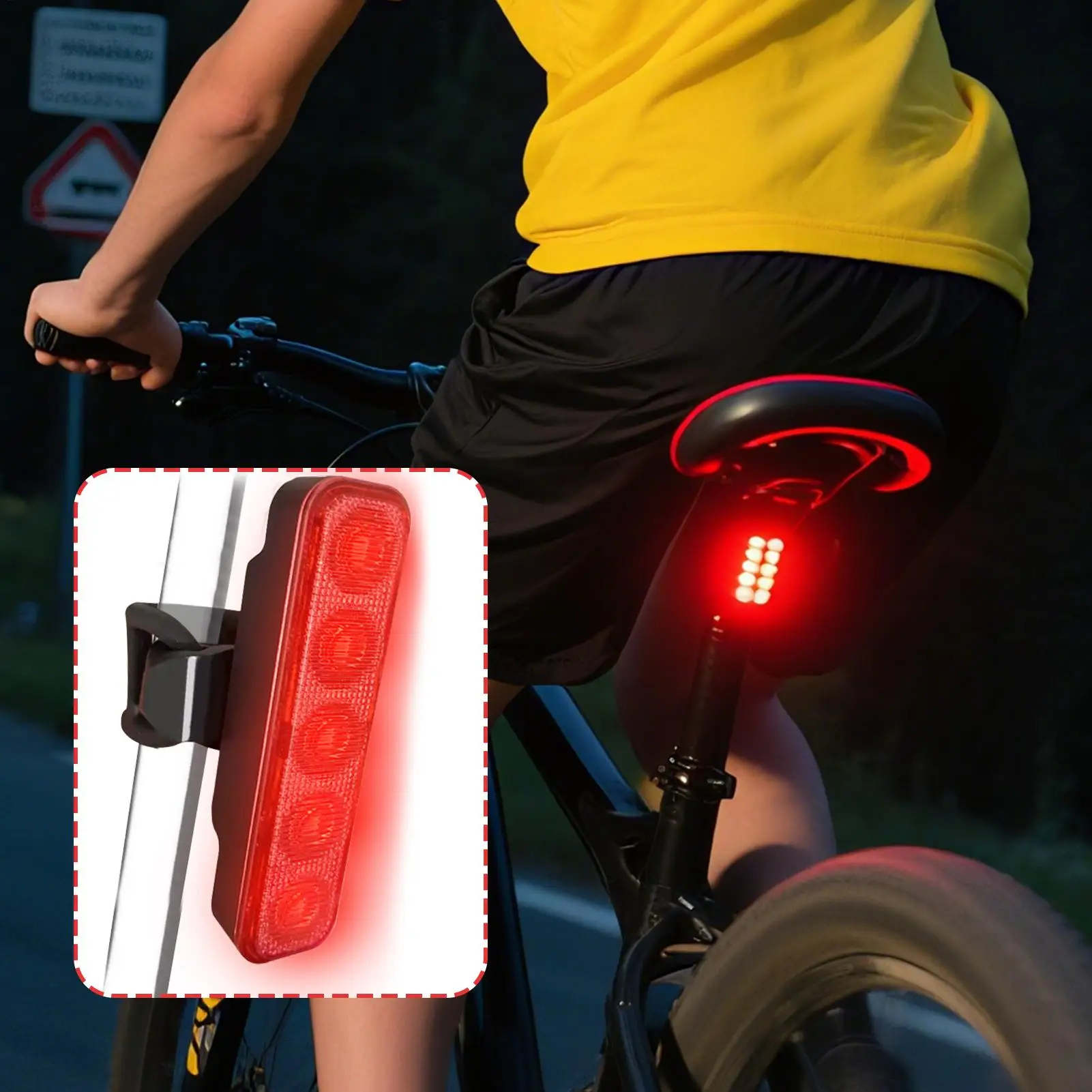 Bicycle Taillights LED 4 Modes Brake Flashing Lamp Waterproof Signals Safety Warning Taillights for Mountain Bike Night Riding