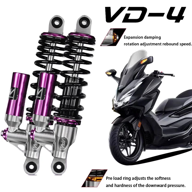 VD4 Inverted Adjustable Rear Shock Absorber Installation Hole Spacing 290/310/335mm Is Suitable for General Motorcycles