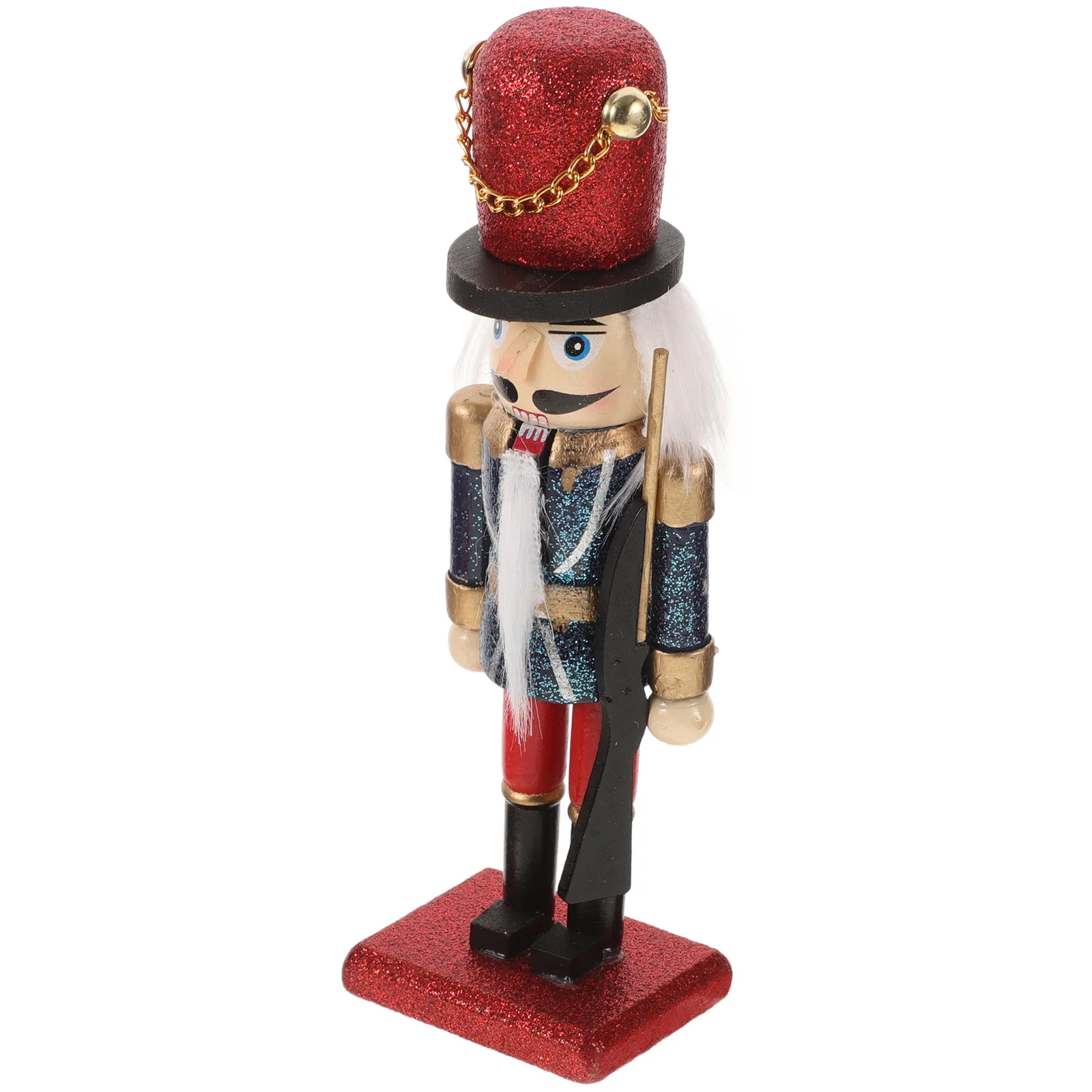 

Wooden Nutcracker Soldier Puppet 12Cm Christmas Decor Festival Tabletop Decoration Home Accent Craft Ornament