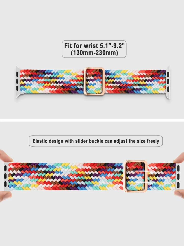 Strap for Apple Watch band 44mm 45mm 40mm 41mm 42mm Ultra 2 49mm Braided solo loop bracelet correa iWatch Series 9 8 7 6 5 4 SE image 3