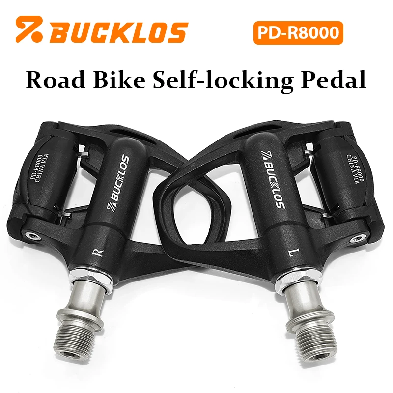 

BUCKLOS Нейлоновые педали для шоссейного велосипеда, подходят для системы SPD-SL, педаль с блокировкой велосипеда, сверхлегкая нейлоновая педаль для велосипеда CrMo, прочная часть велосипеда