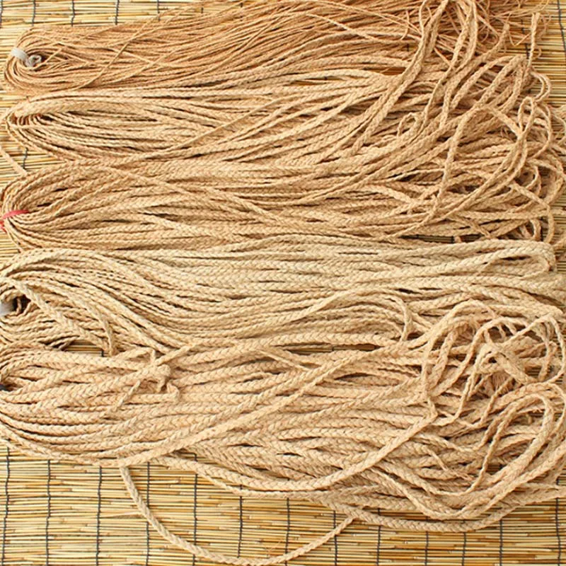 Natural Raffia Straw Braid Hand Woven 3-Strand Raffia Trim Material For Sandal Edge Wrapping Bag Border Handicraft Wholesale