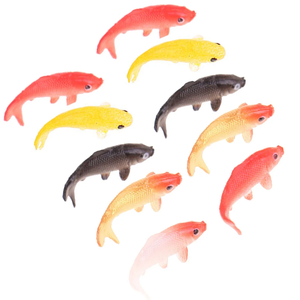 8 pezzi simulato modello Koi statua di pesce in miniatura casa delle bambole accessori per acquari decorazioni per acquari piccole scene figure di animali