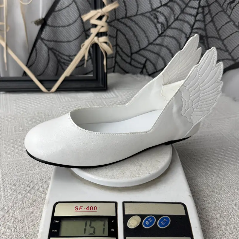 Medieval Shallow Mouth Single One Pedal Wing Design Spring and Summer Versatile Girl Feeling Light Retro Women's Flat Shoes view 5