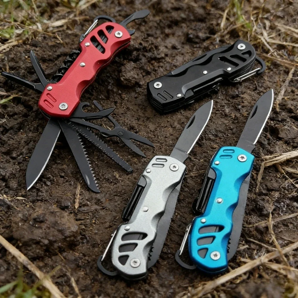 Multifunktionales Klappmesser aus Edelstahl mit Aluminiumlegierungsgriff – Geeignet für den Heimgebrauch und Outdoor-Camping (EDC-Werkzeug) – Detail 1