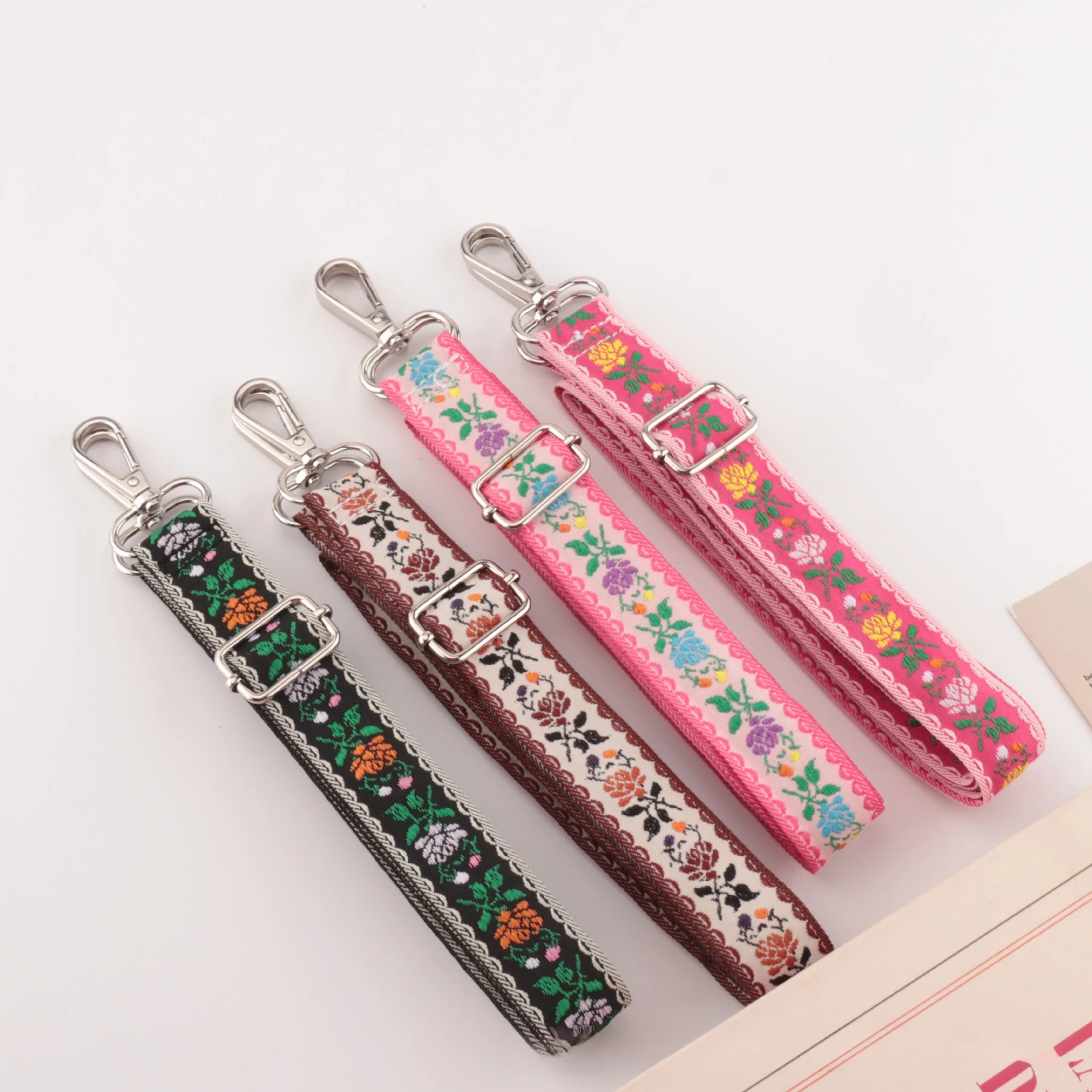 Bag Color Ethnic Style Embroidered Shoulder Strap Adjustable Shoulder Crossbody Women's Bag Long Strap Luggage Accessories Strap