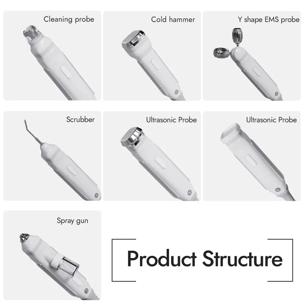 

2025 новый многофункциональный 7-в-1 водный кислородный инструмент для глубокого отшелушивания, очищения и омоложения, косметический инструмент для лица